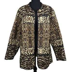Catherines Animal Print Quilted Jacket Blazer Lightweight Womens Plus size 4X